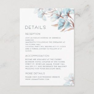 Carte D'accompagnement Fleurs artistiques turquoise or rose