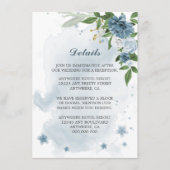 Carte D'accompagnement fleurs blanches bleues détails de verdure (Devant)