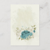 Carte D'accompagnement fleurs blanches bleues vert détails mariage (Dos)