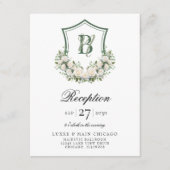 Carte D'accompagnement Fleurs blanches Crest Mariage Réception (Devant)