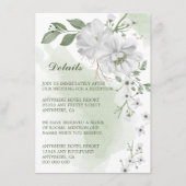 Carte D'accompagnement fleurs blanches détails verts (Devant)