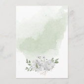 Carte D'accompagnement fleurs blanches détails verts (Dos)