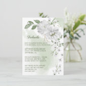Carte D'accompagnement fleurs blanches détails verts (Debout devant)