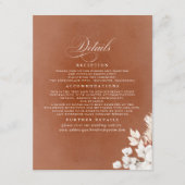 Carte D'accompagnement Fleurs blanches et en terre cuite Détails du Maria (Devant)