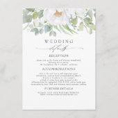 Carte D'accompagnement Fleurs blanches et verdure Informations Mariages (Devant)