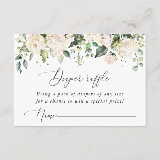 Carte D'accompagnement Fleurs blanches, Fleurs de crème, Boho, Raffle de (Devant)