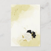Carte D'accompagnement fleurs blanches noires or feuilles (Dos)