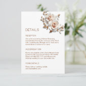 Carte D'accompagnement Fleurs blanches roses pastel 3D Blanc (Debout devant)