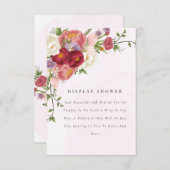 Carte D'accompagnement Fleurs blanches rouge vif Baby shower d'affichage (Devant / Derrière)