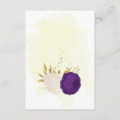 Carte D'accompagnement fleurs blanches royales violettes or mariage botan (Dos)