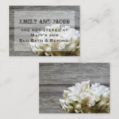 Carte D'accompagnement Fleurs blanches rustiques Registre Insérer des car (Devant / Derrière)