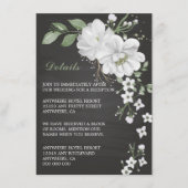 Carte D'accompagnement fleurs blanches verdure noir détails boîtier voitu (Devant)