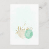 Carte D'accompagnement fleurs blanches vert menthe or mariage (Dos)