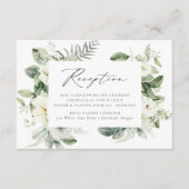 Carte D'accompagnement Fleurs blanches vertes et réception de mariage ver (Devant)