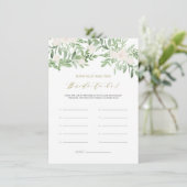 Carte D'accompagnement Fleurs blanches vertes L'âge de la future mariée (Debout devant)