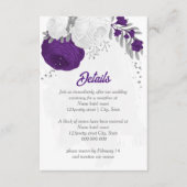 Carte D'accompagnement fleurs blanches violettes détails botaniques argen (Devant)