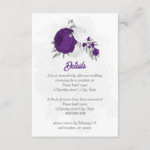 Carte D'accompagnement fleurs blanches violettes détails botaniques argen (Devant)