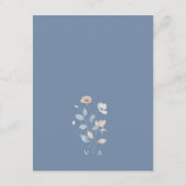 Carte D'accompagnement Fleurs Bleu Poussiéreux (Dos)