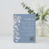 Carte D'accompagnement Fleurs Bleu Poussiéreux (Debout devant)