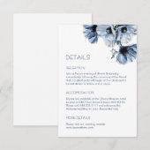 Carte D'accompagnement Fleurs Bleues Blanches Casual (Devant / Derrière)