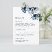 Carte D'accompagnement Fleurs Bleues Blanches Casual (Debout devant)