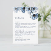 Carte D'accompagnement Fleurs Bleues Casual Blanc (Debout devant)