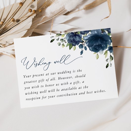 Carte D'accompagnement Fleurs Bleues de la Marine, Verdure, Envie Mariage