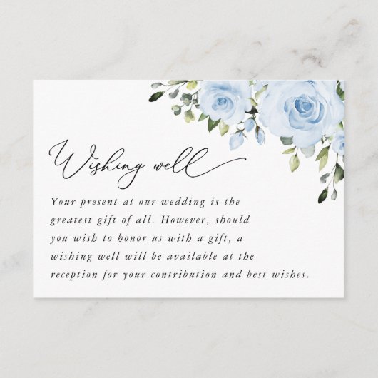 Carte D'accompagnement Fleurs Bleues Duisantes, Verdure, Envies Mariages (Devant)