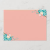 Carte D'accompagnement Fleurs Bleues Élégantes Réception De Mariage (Dos)