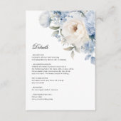 Carte D'accompagnement Fleurs bleues et blanches | Détails du Mariage bot (Devant)