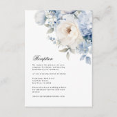 Carte D'accompagnement Fleurs bleues et blanches Réception de mariage (Devant)