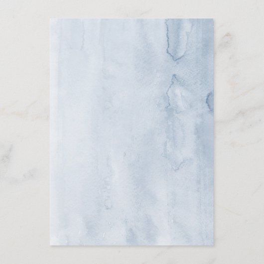 Carte D'accompagnement Fleurs bleues et bleues Informations sur le Mariag (Dos)