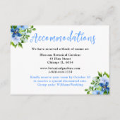 Carte D'accompagnement Fleurs bleues et navy avec feuillage  (Devant)
