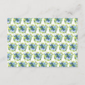 Carte D'accompagnement Fleurs bleues et navy avec feuillage  (Dos)