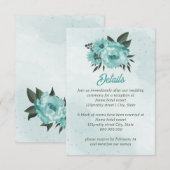 Carte D'accompagnement fleurs bleues mariage (Devant / Derrière)