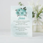 Carte D'accompagnement fleurs bleues mariage (Debout devant)