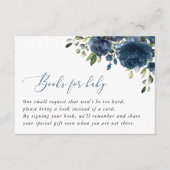 Carte D'accompagnement Fleurs Bleues Marine, Verdure, Boho, Livres Pour B (Devant)