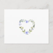 Carte D'accompagnement Fleurs Bleues Parties scintillant Or Mariage Héber (Dos)