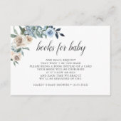 Carte D'accompagnement Fleurs Bleues Poussiéreuses Boho Livres Pour Bébé (Devant)