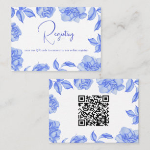 Carte D'accompagnement Fleurs Bleues - Registre de Mariage Cérémonie de F