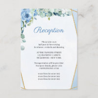 Fleurs BLue Rustiques Gold Frame Réception de mari