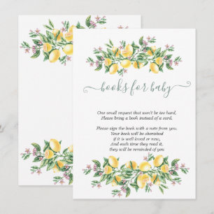 Carte D'accompagnement Fleurs botaniques de citrons à l'aquarelle