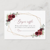 Carte D'accompagnement Fleurs Bourgognes, Fleurs Rouges, Boho, Raffle de (Devant)