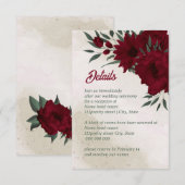Carte D'accompagnement Fleurs bourguignonnes mariage (Devant / Derrière)