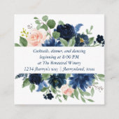 Carte D'accompagnement Fleurs Chic | Réception Navy Blue et Blush Détails (Devant)