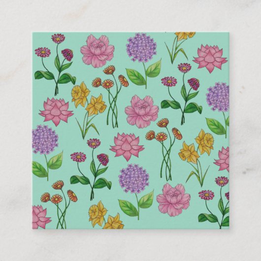 Carte D'accompagnement Fleurs colorées (Devant)