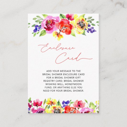 Carte D'accompagnement Fleurs colorées (Devant)