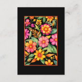 Carte D'accompagnement Fleurs colorées Fiesta Mariage mexicain Détails (Dos)