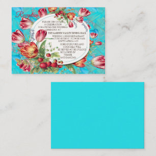 Carte D'accompagnement Fleurs d'aquarelle avec papillons visités