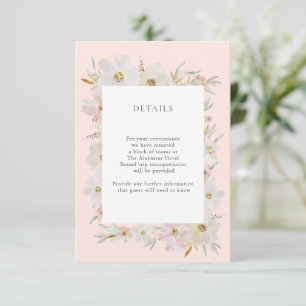 Carte D'accompagnement Fleurs d'aquarelle Crème et Blush Détails Pêche